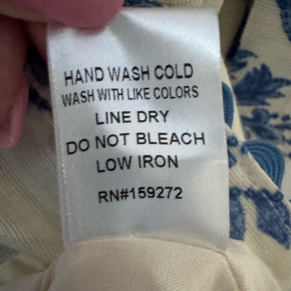 GiGiO Blue White Floral Dress Adjustable Tie Waist Boho Cottagecore Medium NWT - Picture 13 of 17